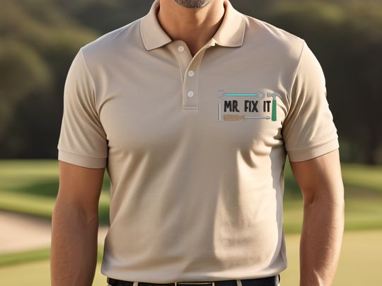 Dad Embroidery Shirt,Father Day Gift,Father Embroidery Shirt,Father Birthday Gift,Fixer of Things Father Polo Shirt,Funny Father Polo