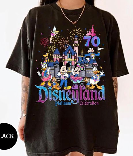 Disneyland 70th Anniversary Shirt, Mickey & friends Disneyland Castle Platinum Celebration 1955-2025 Shirt, Disneyland Matching Tee