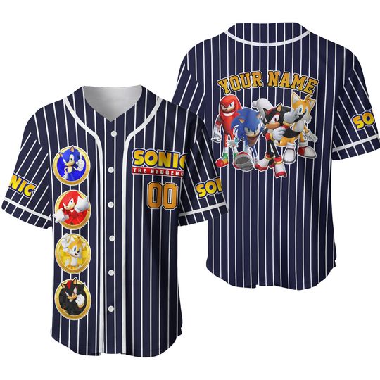 Discover Personalized Sonic And Friends The Hedgehog Baseball Jersey, Custom Sonic Jersey, Funny Sonic Jersey For Kids