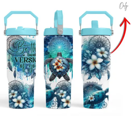 Sea turtle ocean 30oz wrap, Sublimation design templates,   30oz tumbler with handle