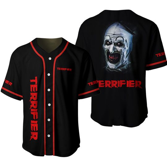 Terrifier Shirt, Hell On Shirts Terrifiers 2 Baseball Jersey, Scary Clown Baseball Shirt, Halloween Terrifier Jersey, Horror Film T-Shi
