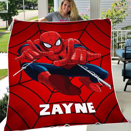 Personalized Family Spiderman Blanket Spiderman Blanket Spiderman Birthday Theme Party Spiderman Christmas Gift For Kids