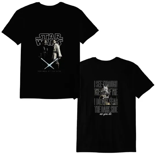 Anakin Obi Wan T Shirt Double Sided Print Anakin Skywalker Shirt Kenobi Shirt Retro Star Wars Movie Revenge of the Sith 20th Shirt