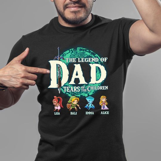 Personalized Gifts For Father's Day, The Legend Of Dad, Tear of the Kingdom, Magical Dad T-Shirt, Custom Legend Of Zelda Shirt, Dad Shirt