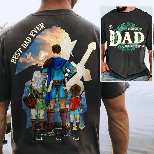 Personalized Gifts For Father's Day, The Legend Of Dad, Magical Dad Shirt, Papa Shirt, Gift For Father, Breath Of The Wild Shirt,Gamer Shirt