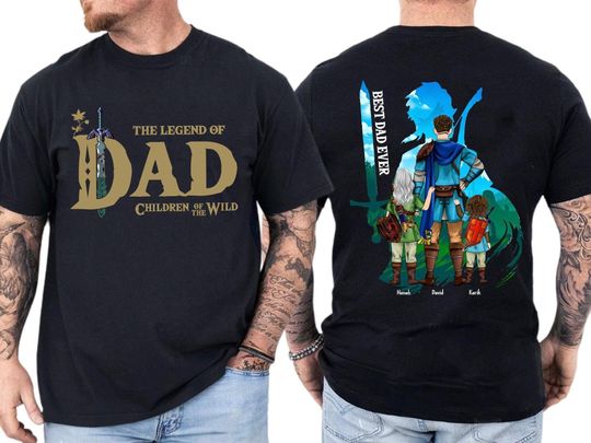 Personalized The Legend Of Dad Shirt, Zelda Dad Shirt, Custom Zelda Shirt, Breath Of The Wild Shirt, Tears Of The Kingdom, Gamer Shirt
