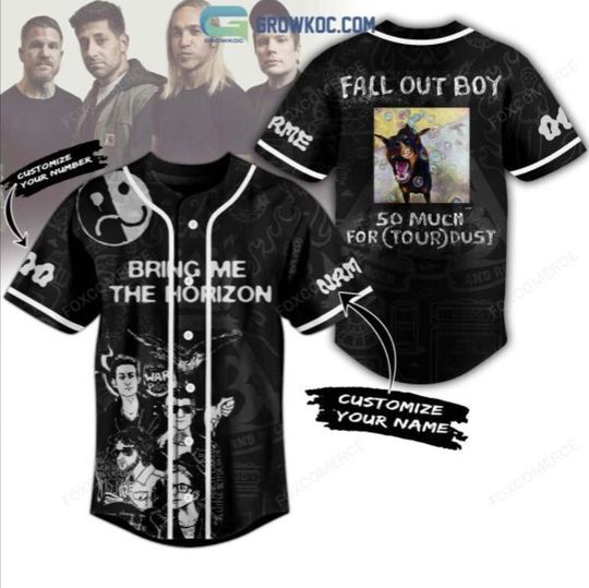 Bring Me The Horizon Fall Out Boy So Much For Tour Dust Personalized Baseball Jersey