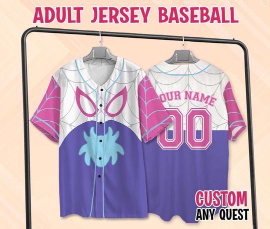 Custom Spidey And His Amazing Friends Gwen Stacy Baseball Jersey, Custom Spider Verse Baseball Jersey Team, Gwen Stacy Baseball Jersey Shirt