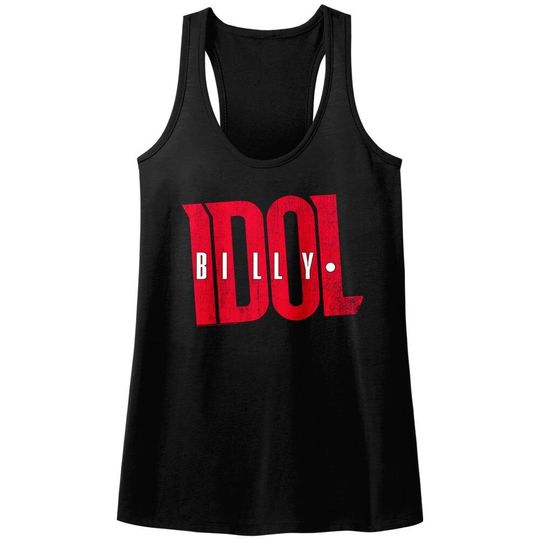 Discover Billy Idol Logo Black Junior Women's Racerback Tank Top T-Shirt