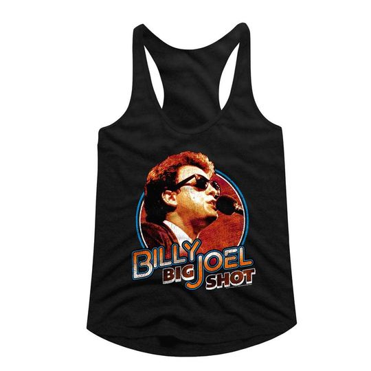 Billy Joel Big Shot Black Junior Women's Racerback Tank Top T-Shirt