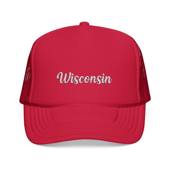Wisconsin Embroidered Foam Trucker Hat