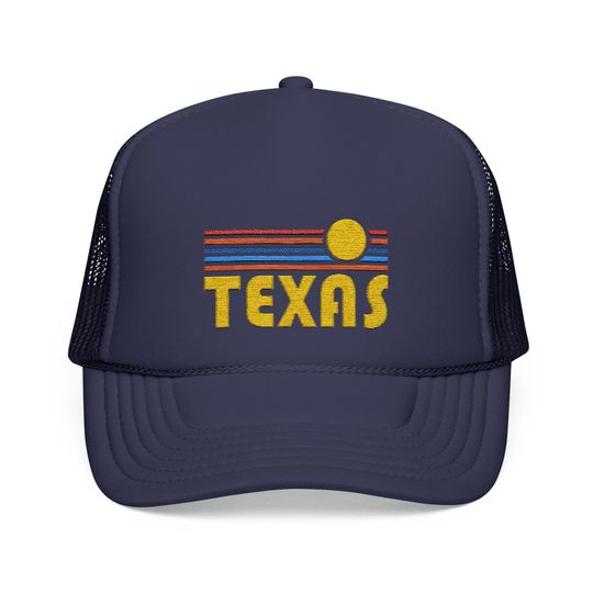 Texas Embroidered Foam Trucker Hat - Retro Sunset