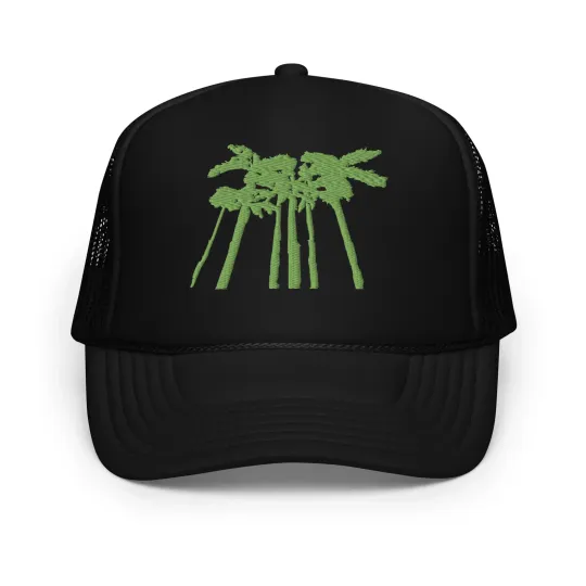 Palm Trees Embroidered Foam trucker hat