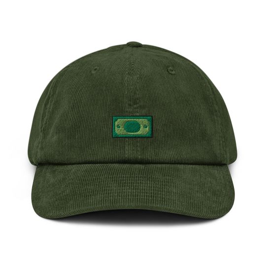 Money Embroidered Corduroy Dad Hat, Corduroy Baseball Cap Gift - Multiple Colors