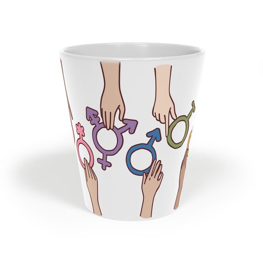 Latte Mug 12oz - Celebrate Diversity, Perfect Gift for LGBTQ+ Pride Coffee Lovers