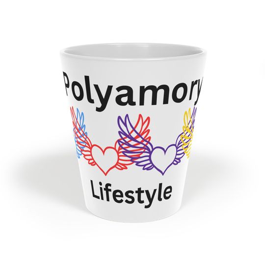 Polyamory Lifestyle Latte Mug 12oz Unique Gift for Coffee Lovers Relationship Celebration Self Care Pride
