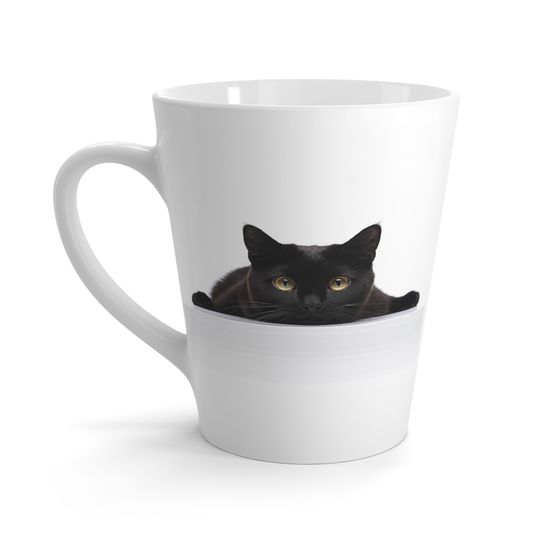 Black Cat Latte Mug 12 oz
