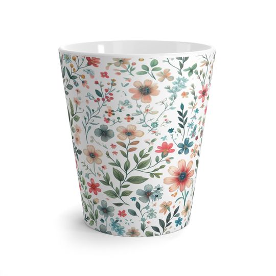 Floral Ceramic Latte Mug (12oz) - Perfect Mother's Day Gift