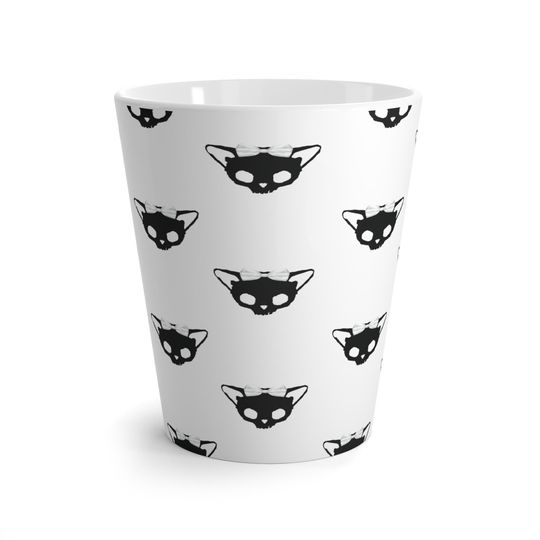 Latte Mug - Kitty Skulls Coffee Cup