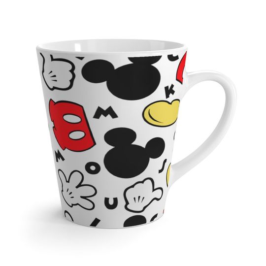 Mickey Parts Latte Mug, Disneyland Fan Coffee Cup, DisneyWorld Mug, Christmas Gift