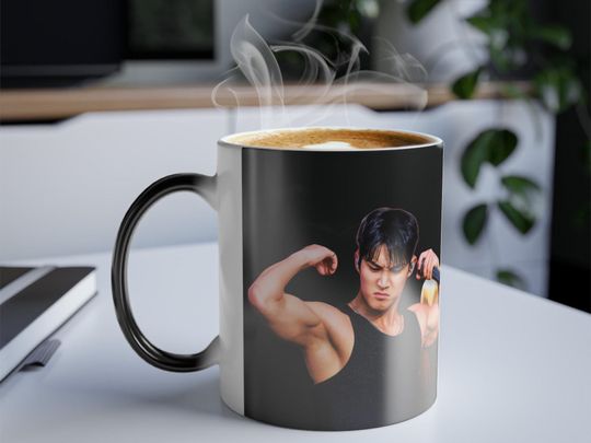 Seventeen Mingyu Biceps Color Morphing Mug, SVT Mingyu Kpop Mug, Ateez Merch, Gift Ideas for Atiny, Birthday Gift 11oz
