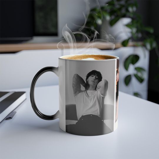 Jungkook BTS Color-Changing Mug, Heat Activated 11oz Coffee Cup
