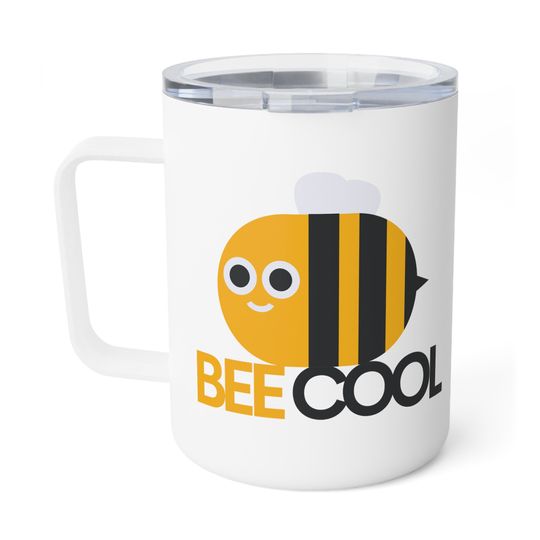 Bee Cool Insulated Stainless Steel Coffee Mug, 10oz