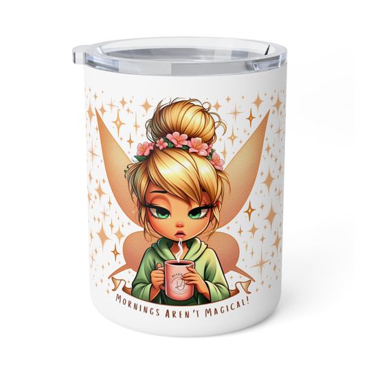 Disney Tinker Bell Insulated Coffee Mug - Mornings Aren't Magical, 10oz