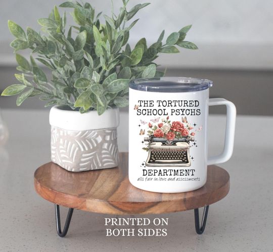 Tortured School Psych Insulated Travel Mug - Gift for School Psychologist