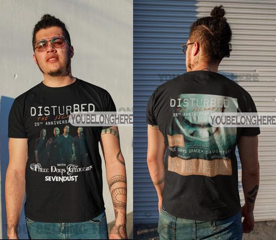 Discover Unisex Tshirt Disturbed, the sickness 25TH Anniversary Tour 2025