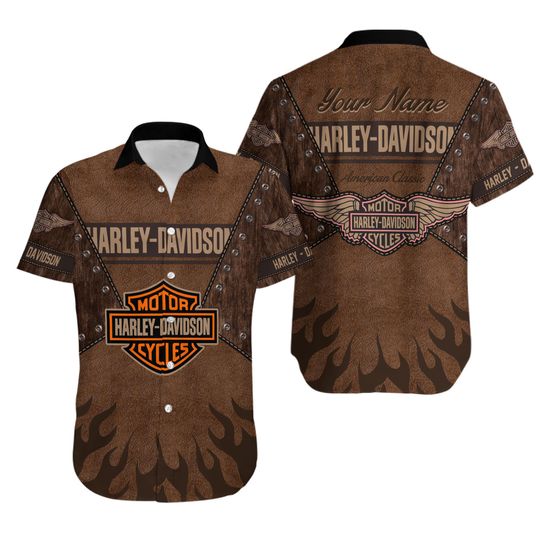 Discover Personalized Harley Motor Racing Davidson Casual Button Down Shirt Unisex Adults