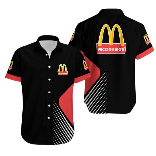 Discover Mcdonald's Button Shirt, Mcdonalds Hawaiian Shirt, Fast Food Shirt, Button Up Shirt, Shirt For Men, Short Sleeve Shirt, Mcdonalds Gift