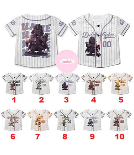 Personalized Disney Star Wars Baseball Jersey for Kids and Adults