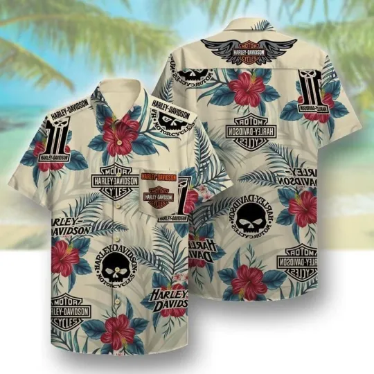 Discover Hawaiian Shirt Haarleyy Davidson Hawaii Shirt Design 3D Full Printed