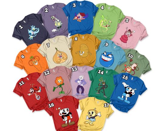 Cuphead Game Birthday Shirt, Cuphead Characters Shirt, Gamer Family Matching Shirt, Mugman, Ms. Chalice, Raglan Cup head theme