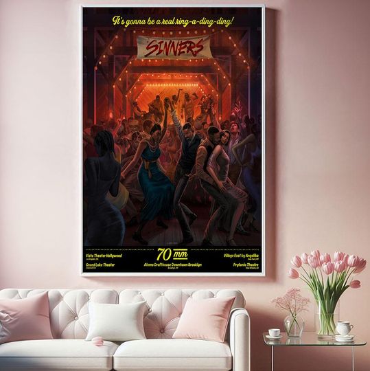 Sinners Movie Poster, Top Canvas Cloth Poster, Pop Home Wall Arts, Unique Gift