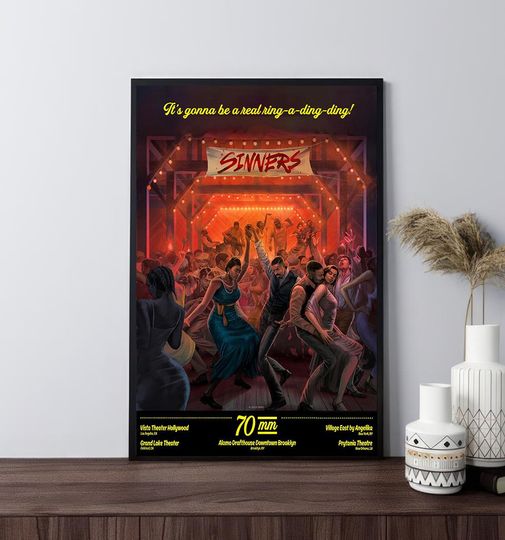 Sinners Movie Poster,Office Poster,Canvas Poster,Wall Art,Room Decoration,Home Decoration,Movie Fan Collection,Gifts