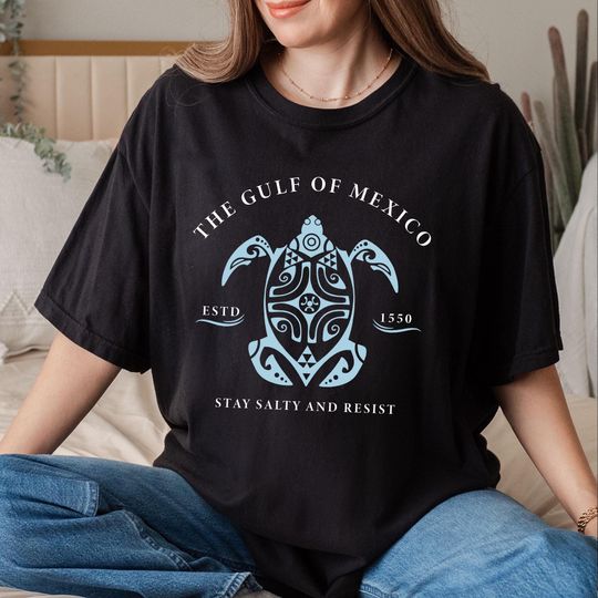 Gulf of Mexico Shirt, Mexico Beach Shirt, Texas Albm Florida Beach shirt, Golfo de Mxico 1550 Retro Vintage Art Shirt