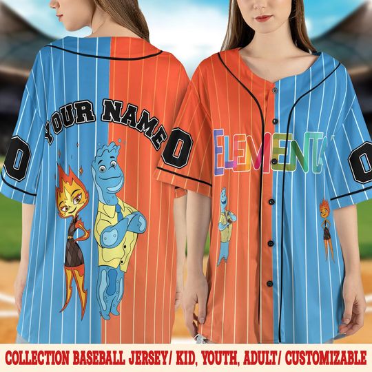 Custom Disney Pixar Elemental Love Life Jersey - Baseball Game Day Outfit for Fans