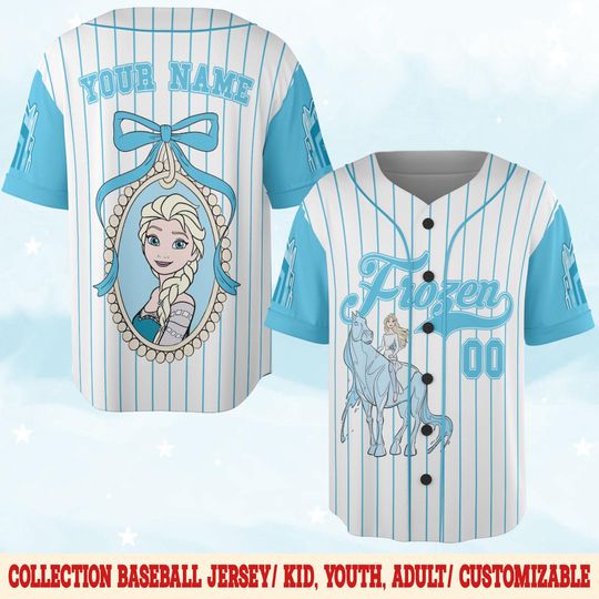 Personalized Disney Princess Baseball Jersey - Custom Name for Kids, Youth, and Adults