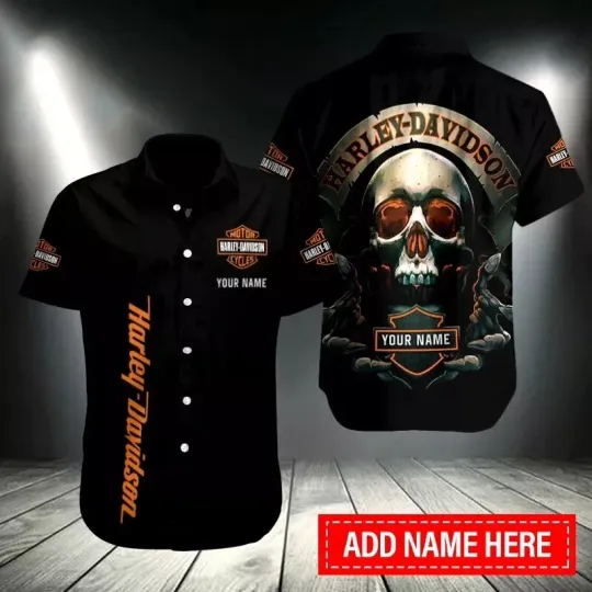 Personalized Harley Motor Racing Davidson Casual Button Down Shirt