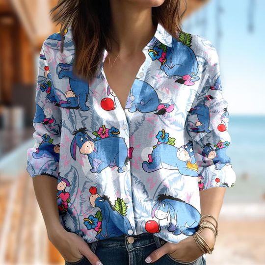 Disney Eeyore Winnie The Pooh Shirt, Animated 3D Women Casual Shirt, Eeyore Summer Vibe Shirt, Family Trip Group Shirt, Magic Kingdom Gift
