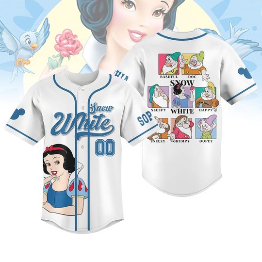 Disney Snow White Baseball Jersey, Disney Princess Baseball Shirt, Snow White And Seven Dwarfs Shirt, Magic Kingdom Jersey Shirt