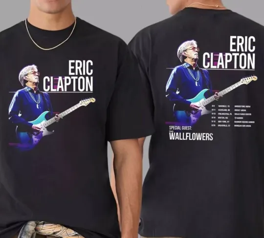 Eric Clapton Us Tour 2025 Dates List 2 Side Unisex Black T- Shirt