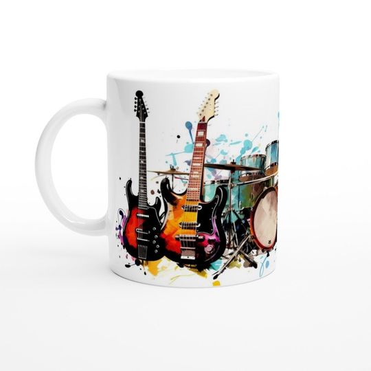 Rock Band Mug Heavy metal Classic Rock Guitar Rock Drums