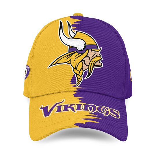 Minnesota Classic Cap, Vikings Game Day Football Cap, Minnesota Team Football Cap