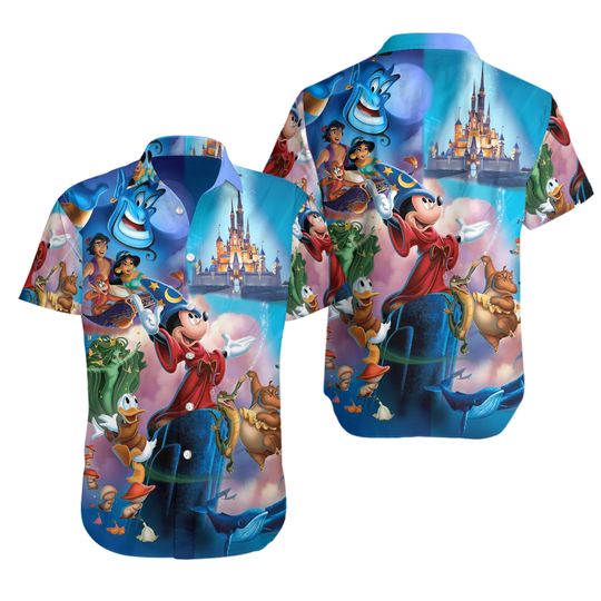 Fantasia Sorcerer Mickey Hawaiian Shirt, Disneyland Mickey Magical Hawaii Shirt