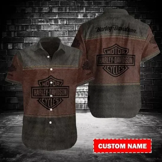 Personalized Harley Motor Racing Davidson Casual Button Down Shirt