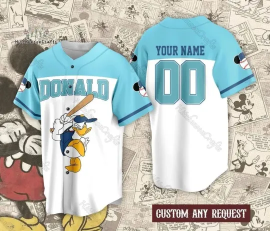 Custom Donald Duck Baseball Jersey