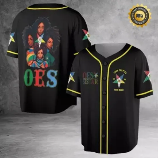Custom Name OES Sistar Order Of The Eastern Star Baseball Jersey Shirt